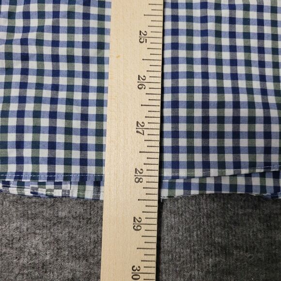 Tommy Hilfiger Mens Size M Checkered Long Sleeve Button Down Blue Green Shirt - Picture 12 of 14